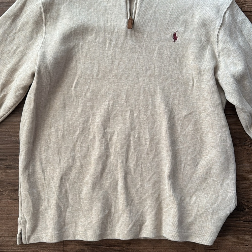 **LIKE NEW** Men’s Polo Quarter Zip Pullover Sweater - Picture 5 of 7